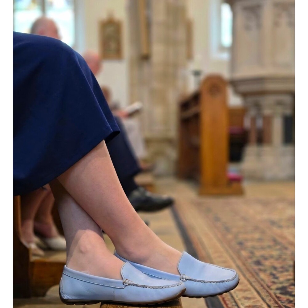 Rockport Women's Light Blue Leather Washable Driver Loafers - Size 5.5 M